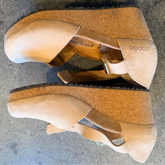 Papillo/Birkenstock Suede "Sand" Mary Janes, Cork Wedge Heels, Size 36. EUC. - Picture 3 of 7
